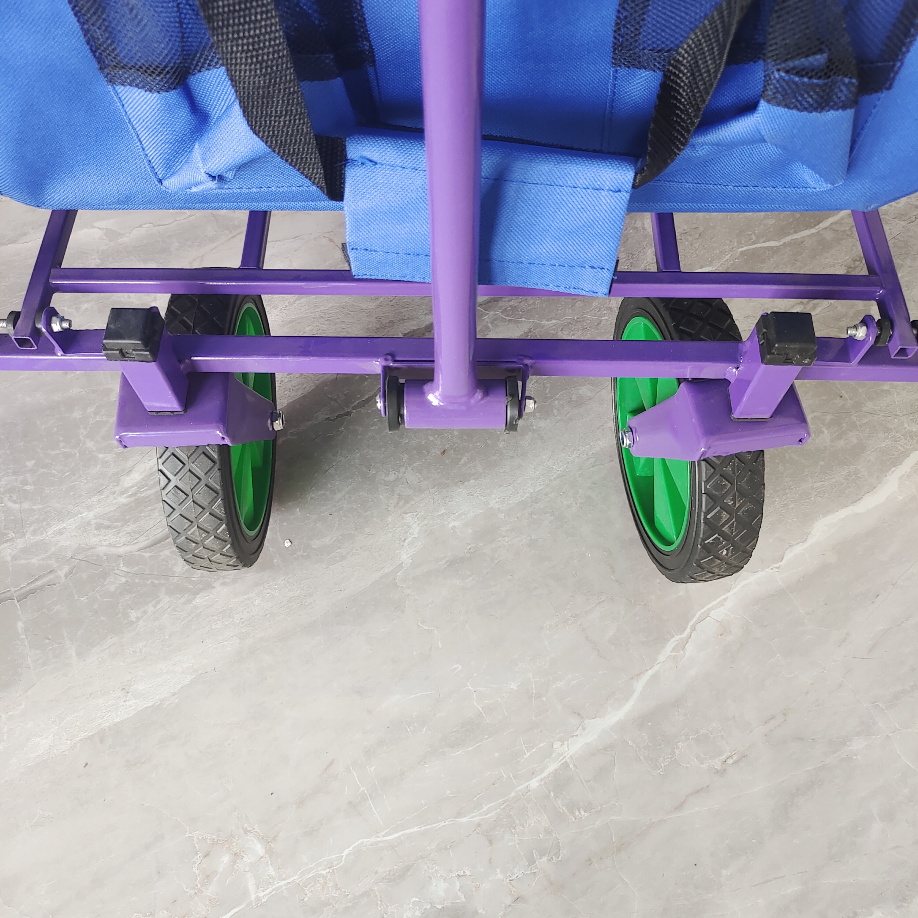 Double Layers Cloth Camping Cart 8 Inch PVC Wheel Portable Hand Trolley Folding Wagon
