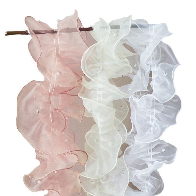 12cm*2m Wrinkled Edge Lace Ribbon For Flower Package And Gift Packing