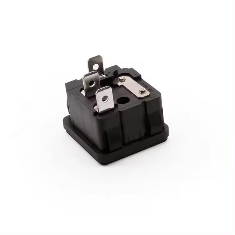 HC-99-F2 1PC Receptacle Connector 3 PIN C14 Male AC Power Inlet Socket With Fuse Holder 250V 10A Fuse Holder Male Plug
