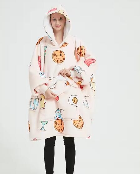 One Size Anti Pilling Oversized Hooded Blankets For Adult Kids