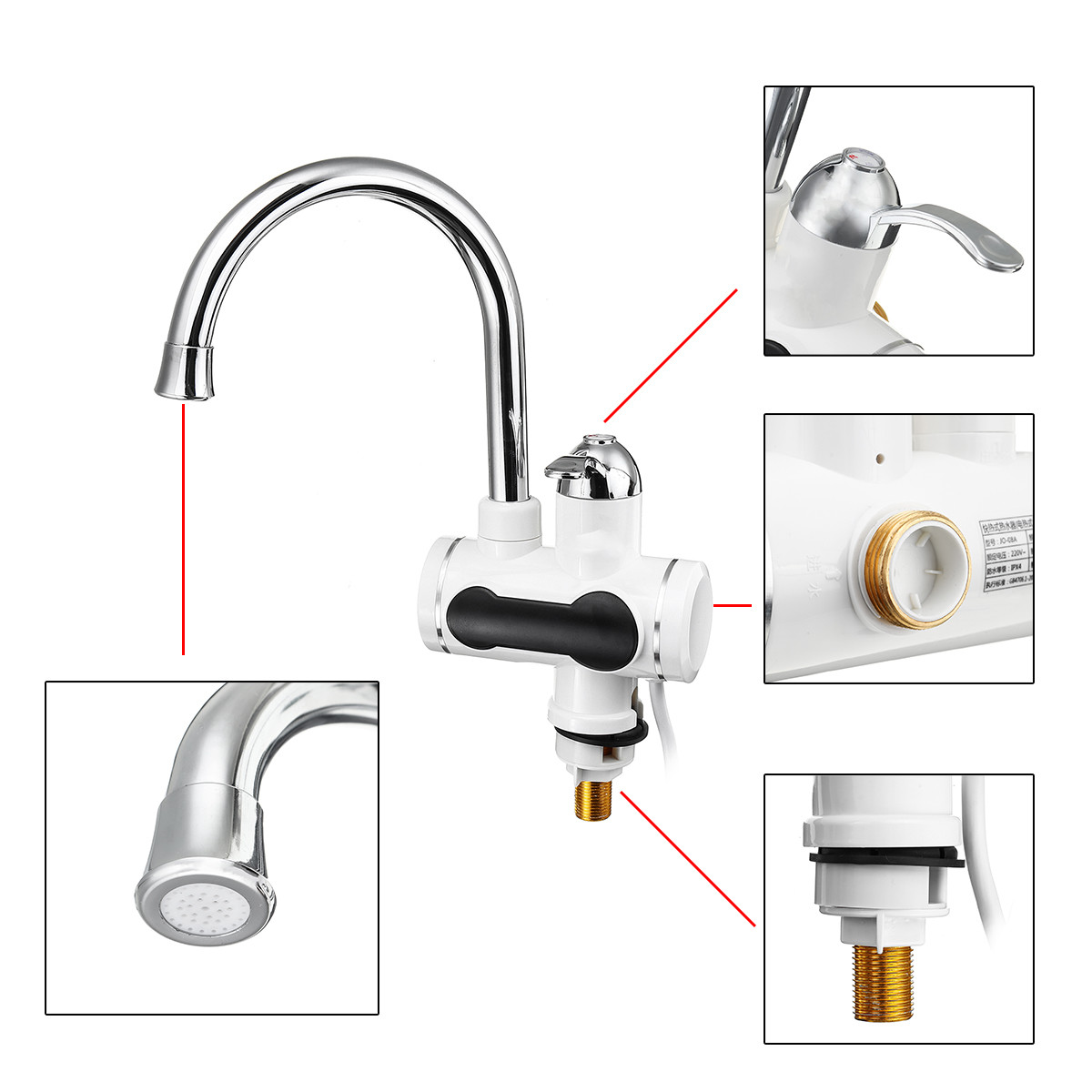 Deck Mounted Instant Electric Faucet Water Heater LVD 2-3L/Min For Sink