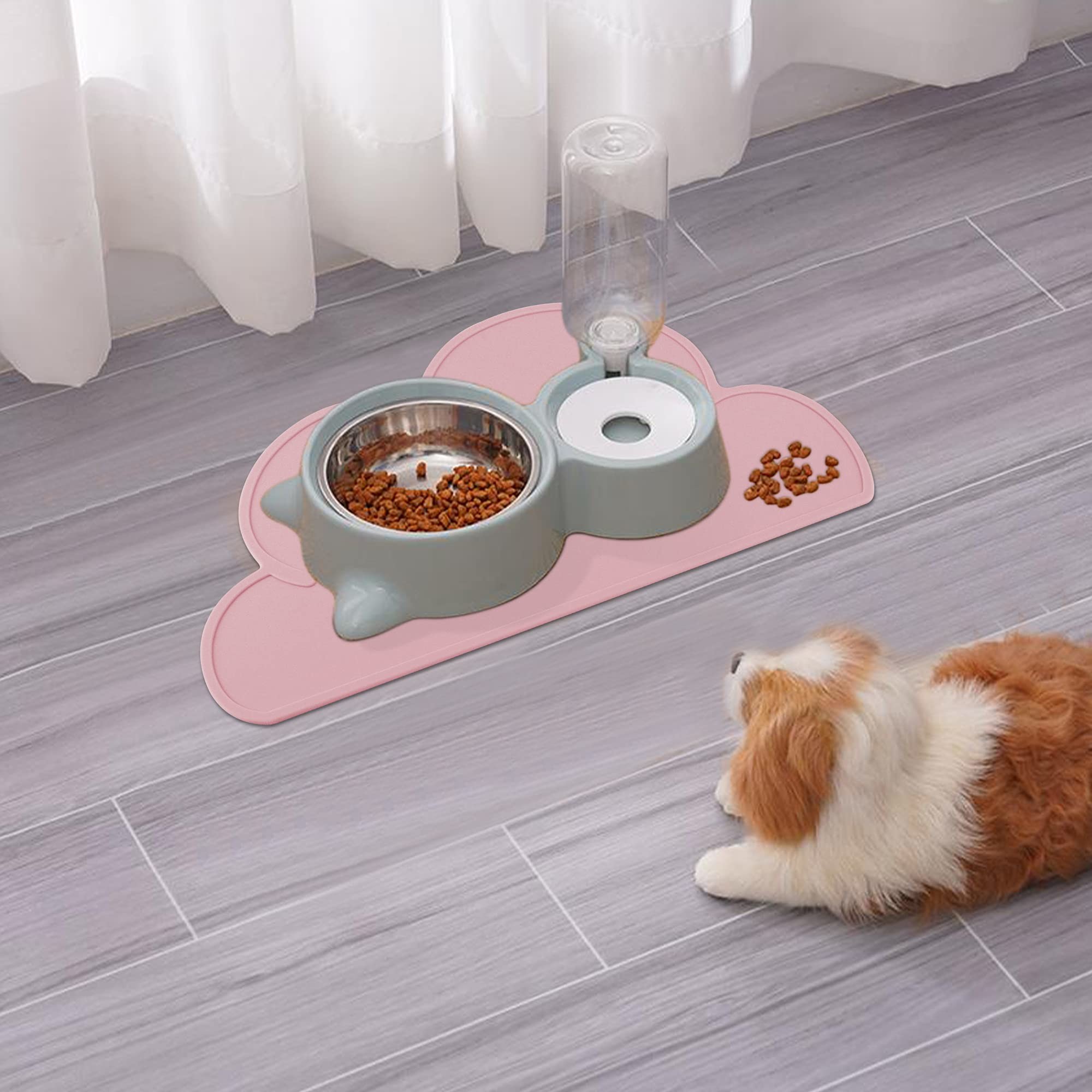 Silicone Pet Feeding Food Mat Dog Cat Placemat Mat With Raised Edge Anti-Slip Waterproof Pet Bowl Mats Pet Food Tray