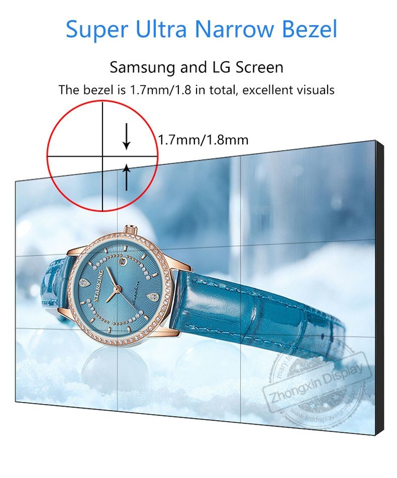 High Definition 46" 1.7mm bezel LCD DID Video wall 3x3 for Seamless Video Wall Panel Size