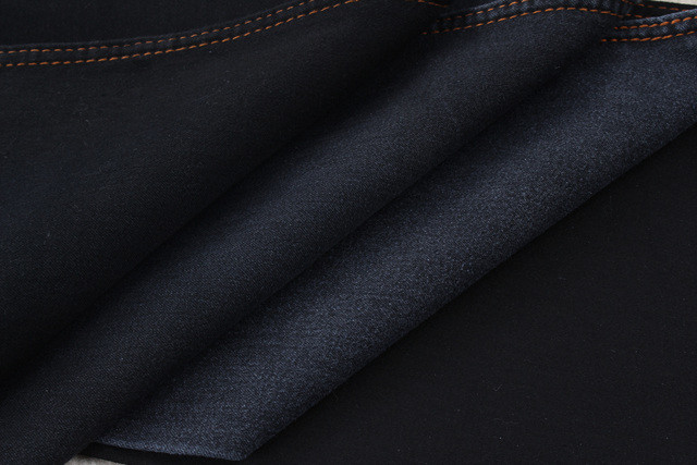 9.5oz 78% Cotton Black Denim Chambray Fabric For Woman Skinny Jeans