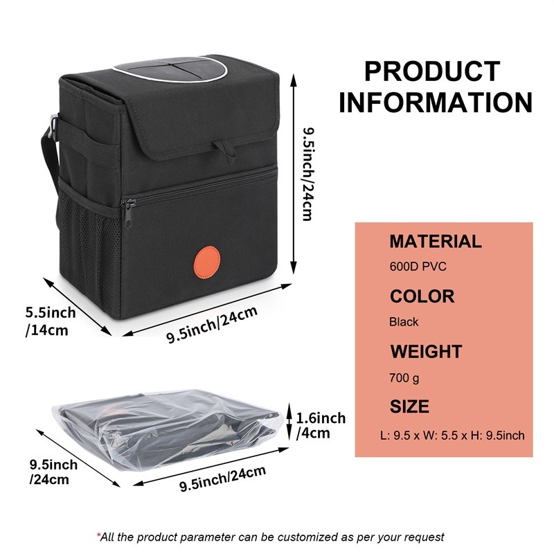 Hanging Car Organizer Bags Trunks Waterproof Car Trash Can Garbage Bin 9x5"