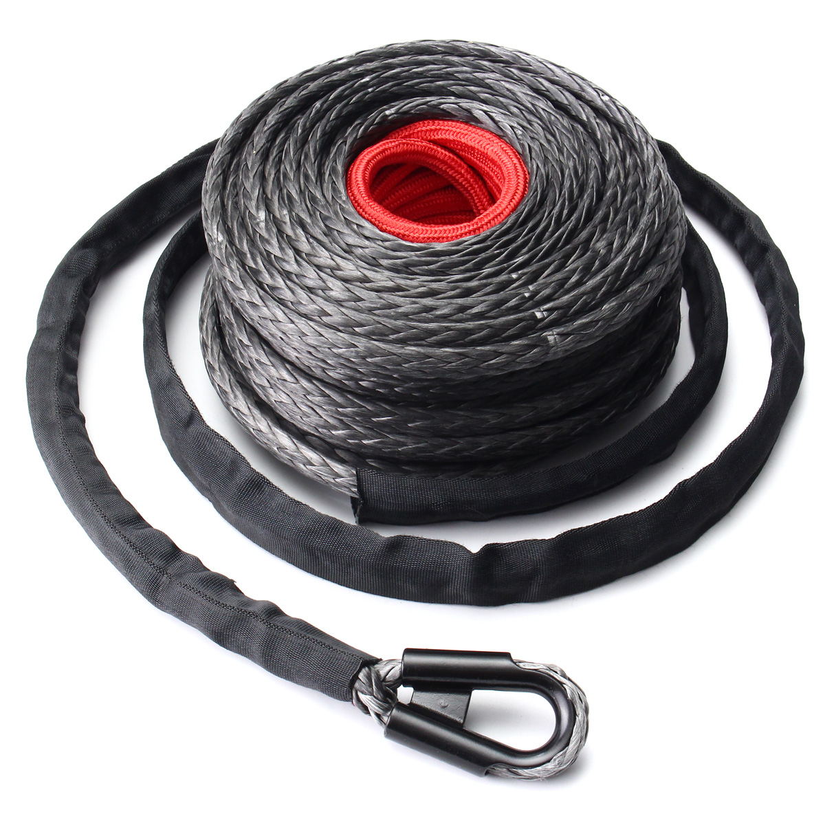 4500 Lbs Cable Pulling Winch with UHMWPE Towing Rope and Braided Synthetic Rope
