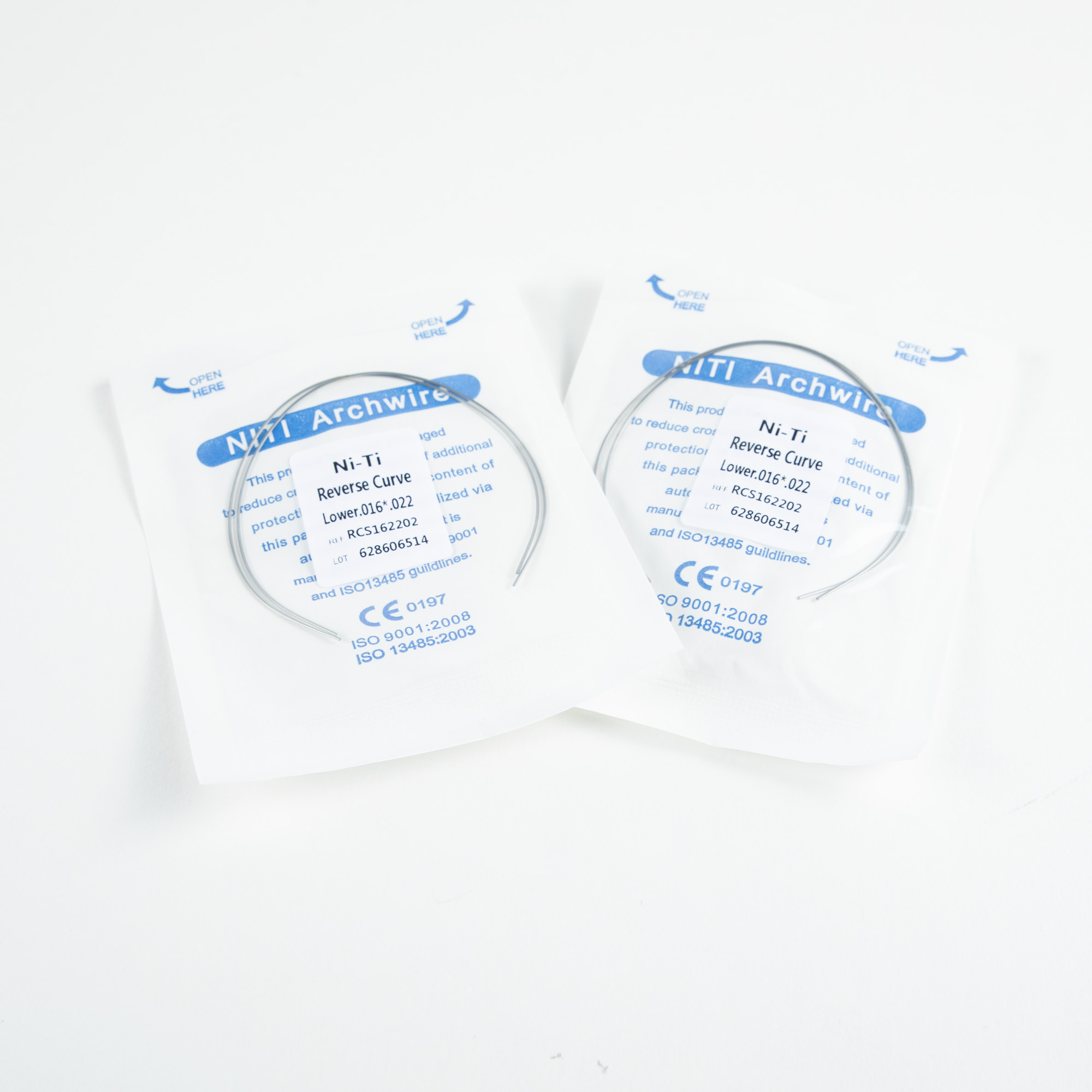 NiTi Rectangular Wires for Orthodontic Treatment Reverse Curve Design and CCC Certification