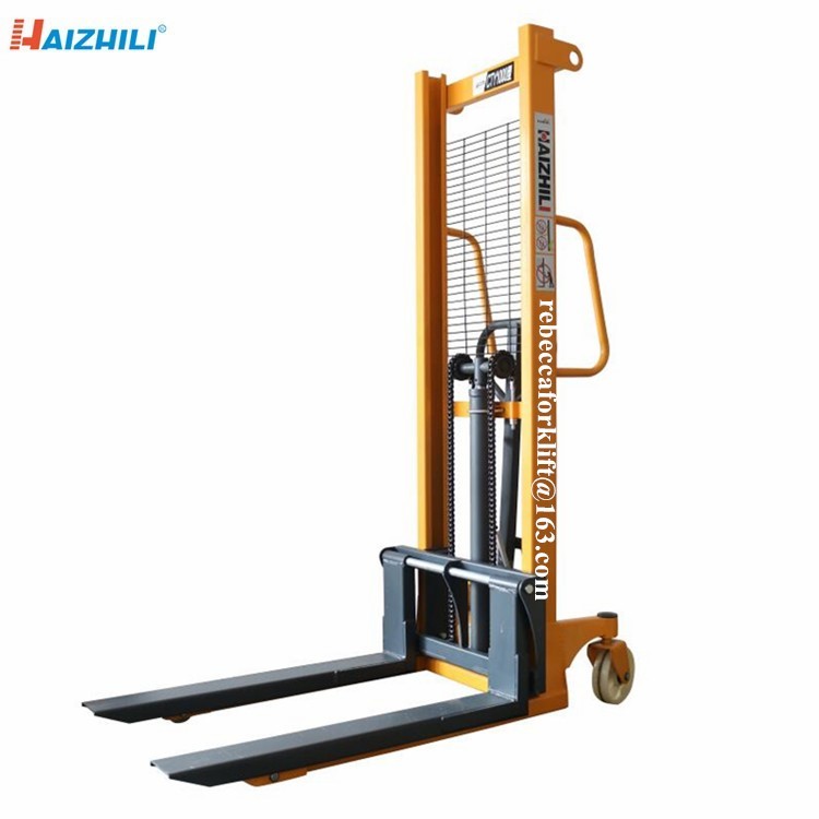 2000kg Manual Forklift Stacker , Hydraulic Portable Hand Forklift 1600mm Lifting Height