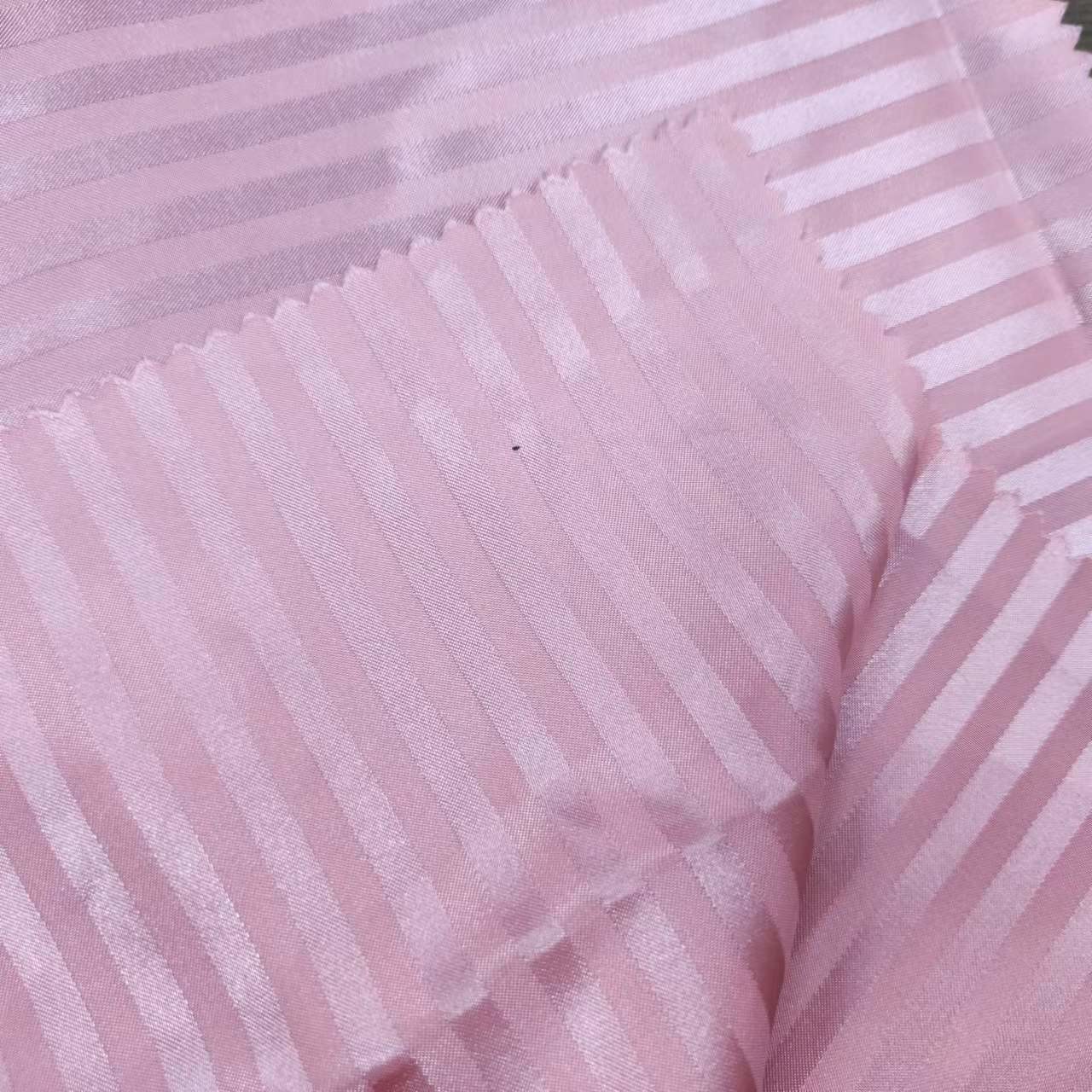 100% Polyester Dyed Satin Thick Tinted Striped Fabric 95G