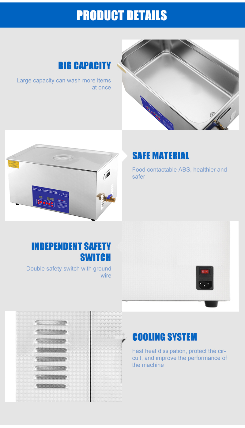 40K Dual Frequency Ultrasonic Cleaner 480w Ultrasonic Cleaning Machine