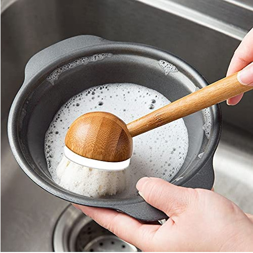 Natural Bamboo Sisal Dishes Scrub Brush 3 Piece Set