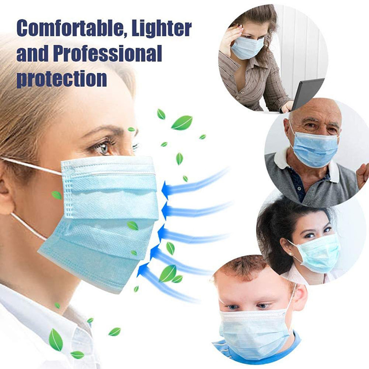 3 Ply Disposable Medical Face Mask Dust Mouth Mask 175mm*95mm