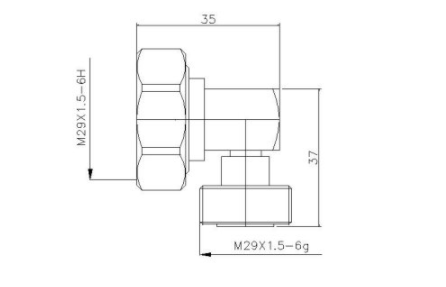 7/16 Din Male To Female Right Angle RF Coaxial Connector IBS Components