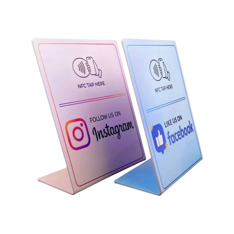 Custom QR Code Chip Google Review Stands NFC Social Media Business Cards Google Review Tap Cards