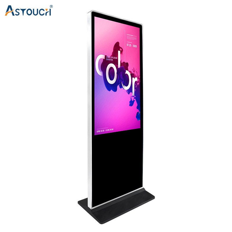 75" Floor Standing IR Touch Digital Signage With 300 - 2000 Nits Brightness