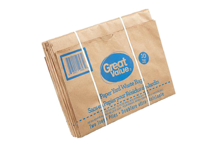 Open Mouth Multiwall Kraft Paper Bags , Degradable Garbage Bag Folding Packaging