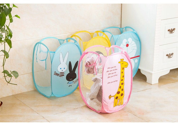 Nylon Woven Foldable Laundry Basket Mesh Pop Up Hamper