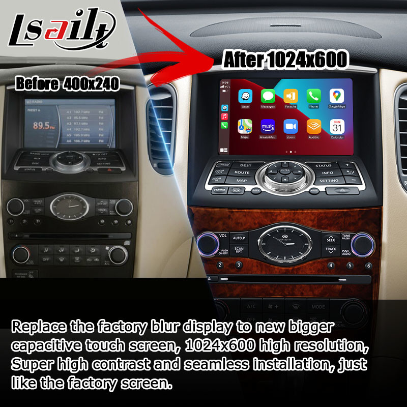 Infiniti QX50 EX35 EX25 EX30d EX37 HD screen wireless Carplay Android Auto upgrade