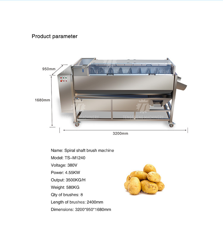 580KG Add large melon and fruit cleaning peeling machine large yield potato peeling machine taro peeling machine