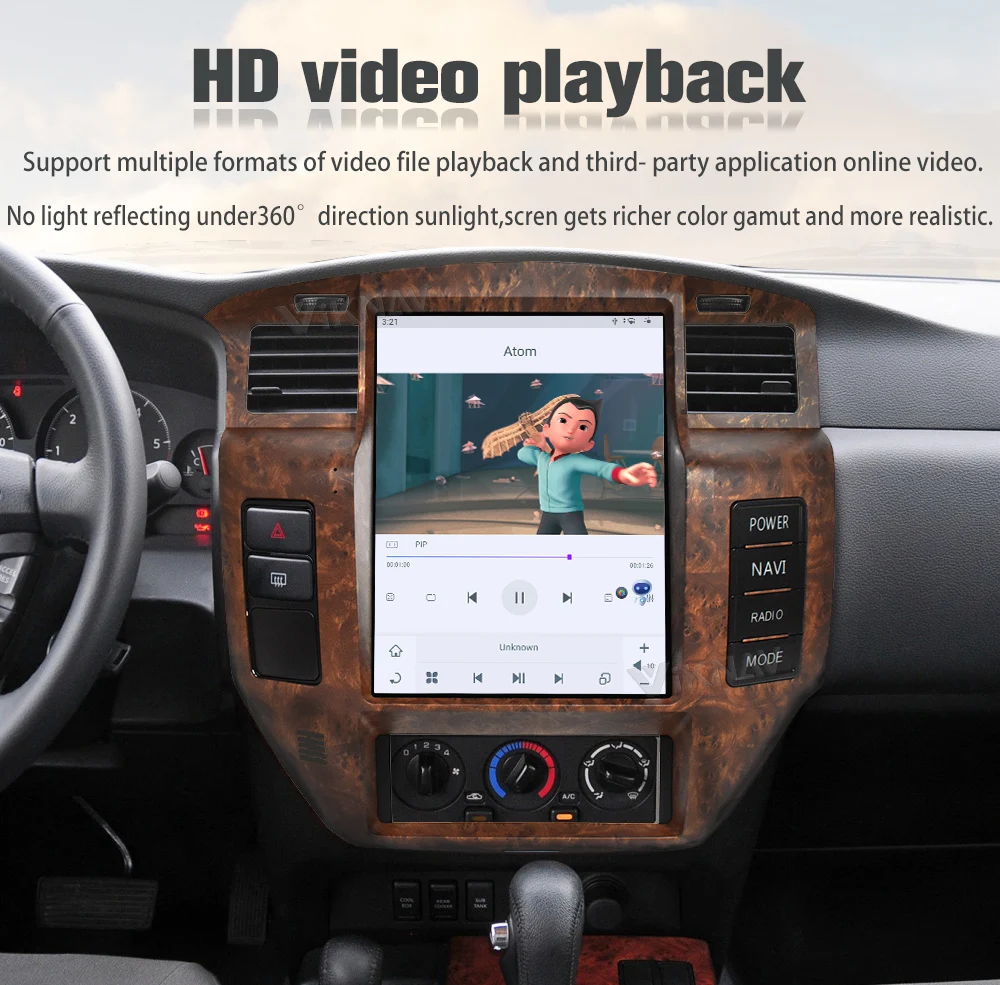 Aftermarket Touchscreen Y61 Nissan Patrol Head Unit 2004-2019 GPS For Car