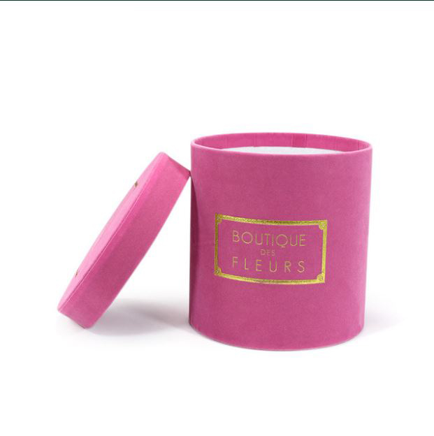 Customized Printing Handling Stamping Luxury Soft Velvet Flower Box for Valentine's Day