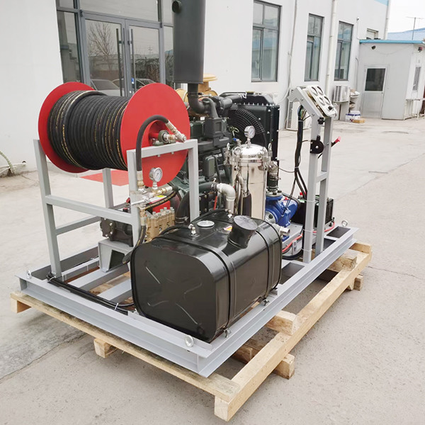 Water Jet Drain Cleaning Machine High Pressure 75hp Diesel Engine Drive