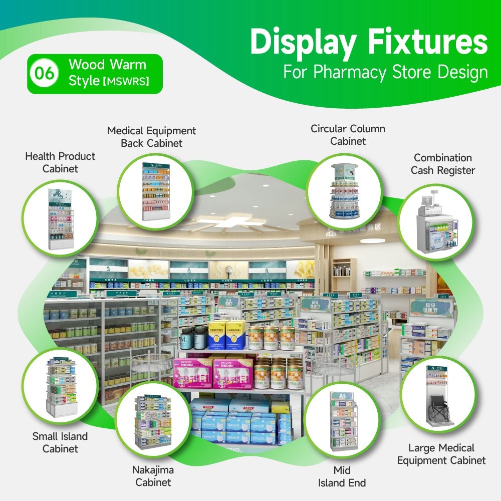 06-MSWRS Pharmacy Model Store With Wood Warm Style