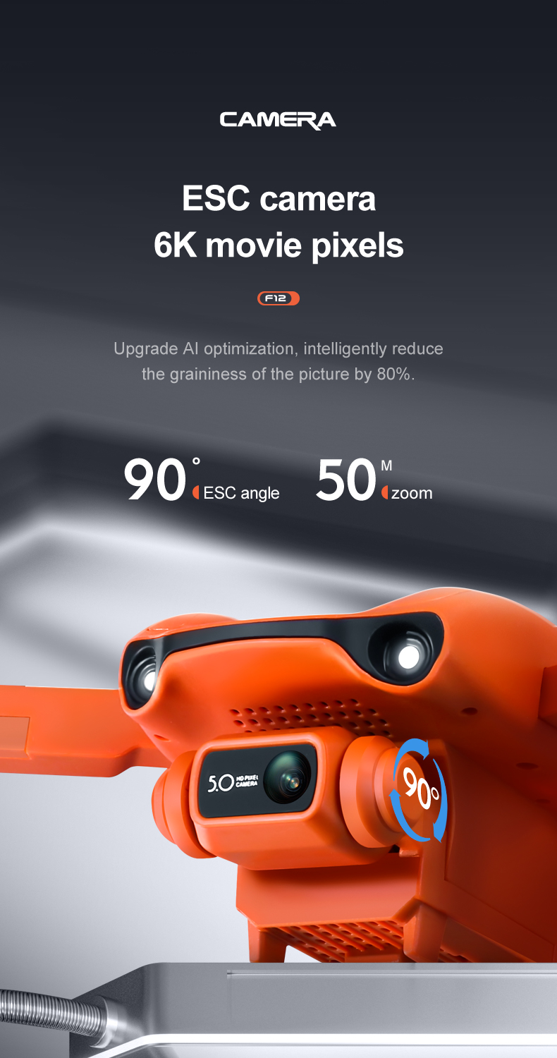 Wide Angle ESC Camera WiFi Battery Powered Drones 4K GPS Drone