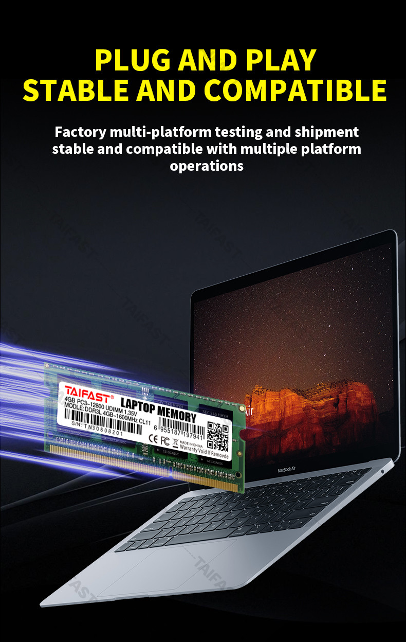 Notebook 4GB DDR3 Memory Ram 1.35V 1600mhz 240pin So Dimm Ram