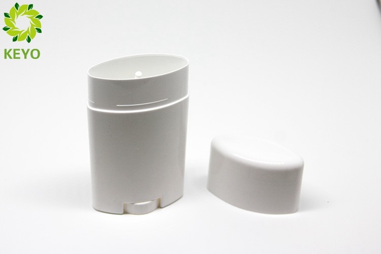 White Bottom Filled Oval Plastic Sun Block Containers 75g Custom Design Acceptable