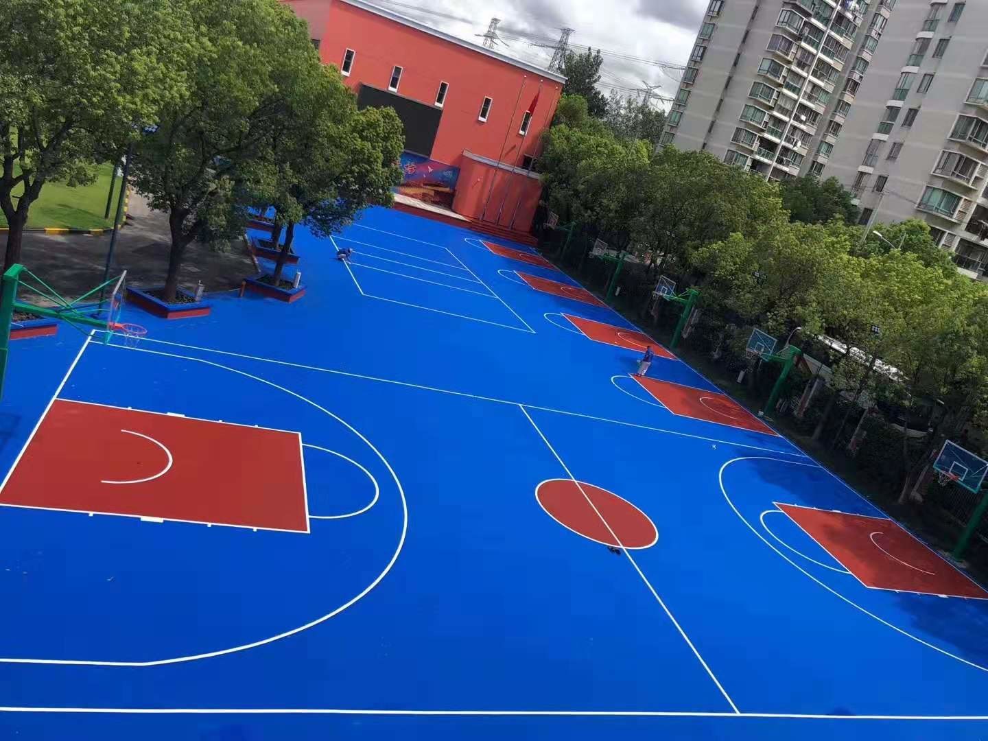 Class 1 Fire Resistance PU Sport Flooring With Polyurethane Resin