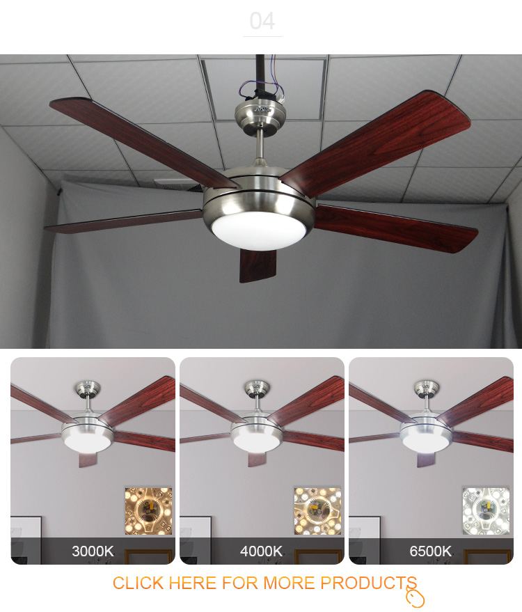 110V/50Hz Voltage 1stshine 52 Inch Air Cooling DC Motor 5 Plywood Blade Modern LED Ceiling Fans with Lights