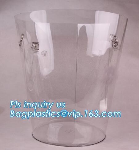 Folding Foldable Bucket Barrel, Waterproof PVC Folding Bucket, PVC Bucket, Round Bucket with Handle Clear PVC Plastics B