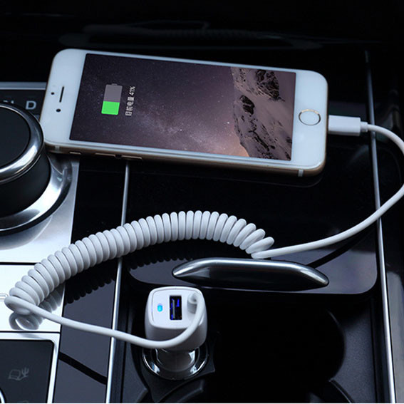 ABS 1.3m Car Fast Charger Adapter Elastic Charging Cable Type C Port