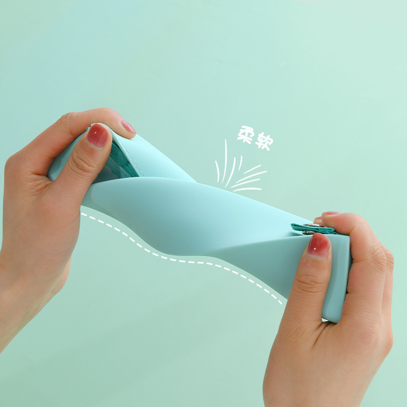 Silicone Waterproof Pencil Pouch Non-toxic Portable Pen Bag for Office School Supplies