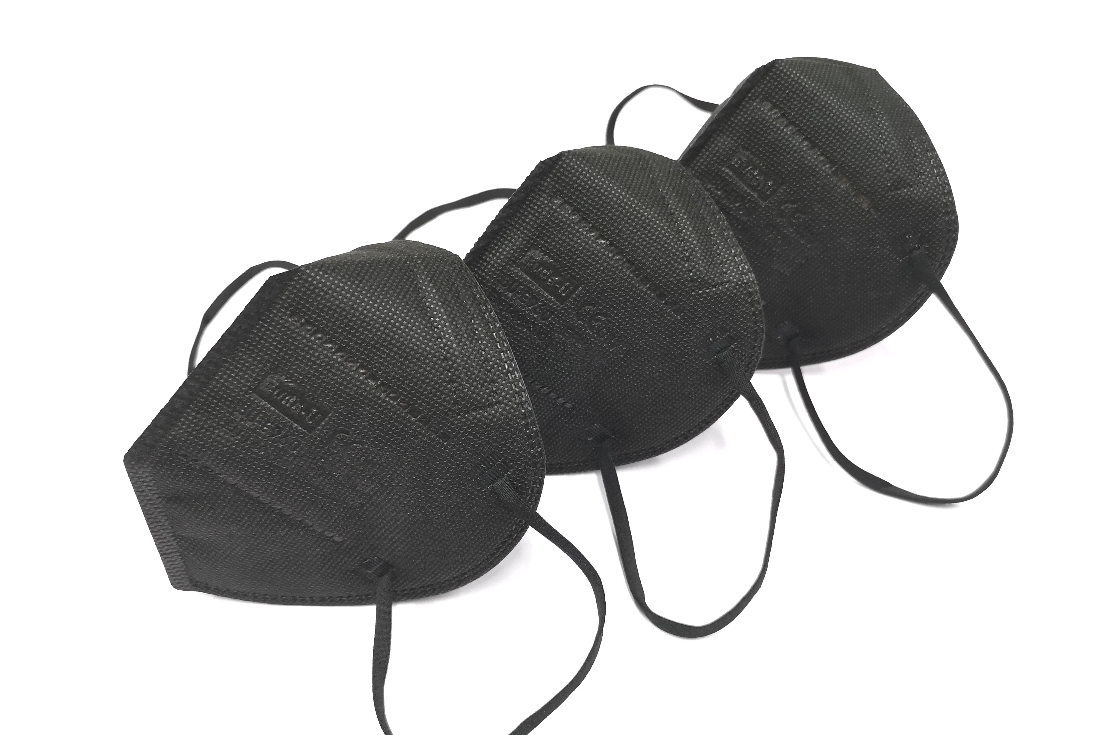 Nonwoven Face Mask , Black KN95 Respirator Face Mask 5 Layers With 2 Layers Of Water Electret Meltblown
