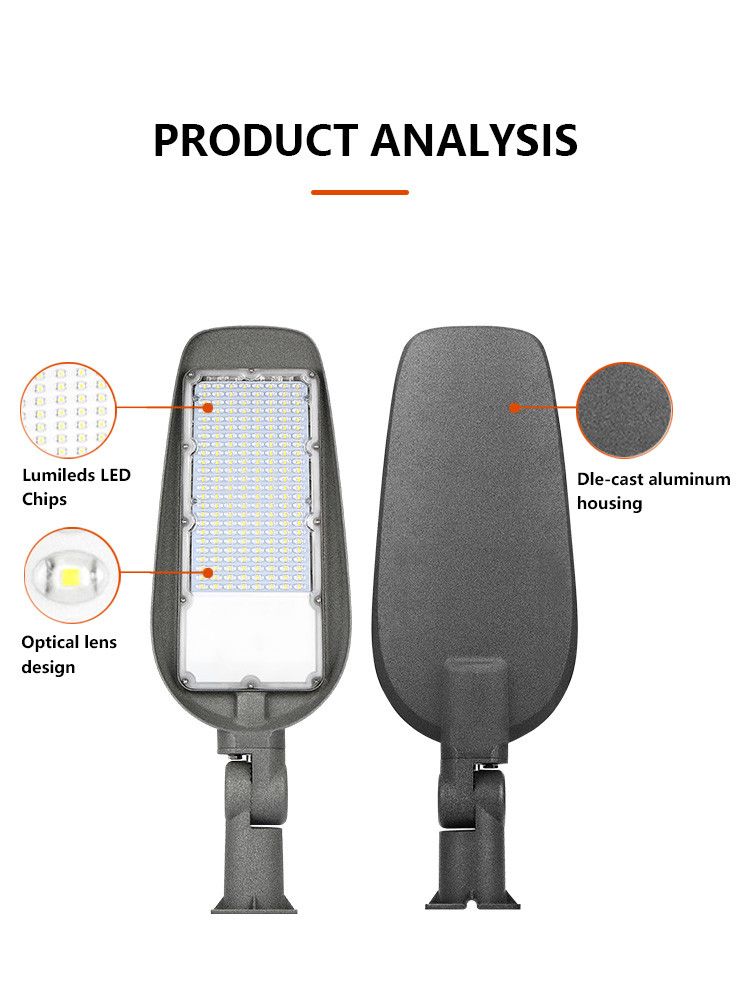KCD Waterproof High Brightness Lamp Outdoor 100 Watt Long-Distance LED Street Light With Auto Dimming Control