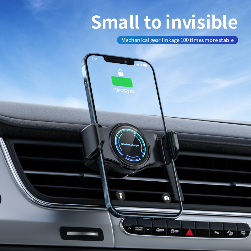 140mAh Battery 15W Car Wireless Charger DC5V 2A Input Voltage Type C connector