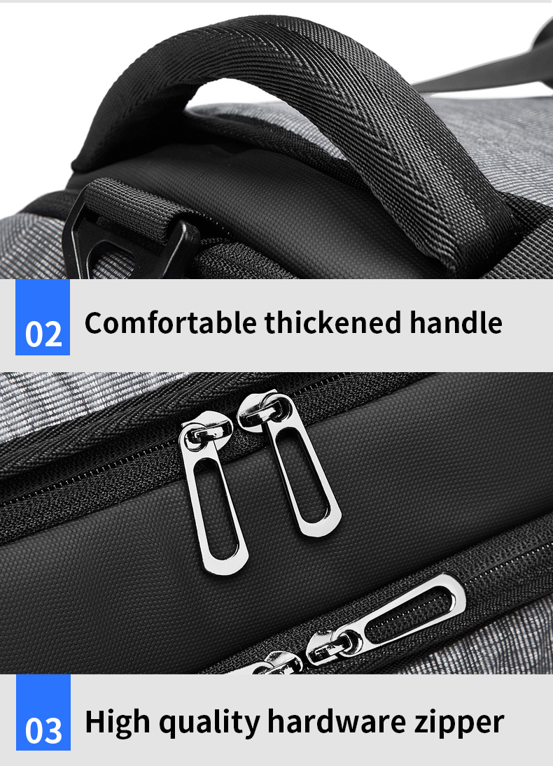 Solid Color Foldable Packable Duffel Bag Antifouling Multi Compartment