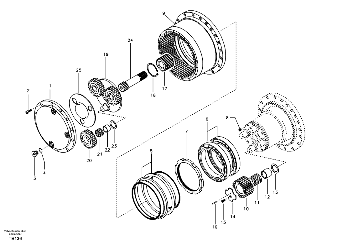Sa8230-33470 Voe14524182 Travel Gearbox Final Drive For Sumitomo Ec135b Ec140 Ec140b Travel Assembly Travel Motor Excavator Parts Aftermarket Original