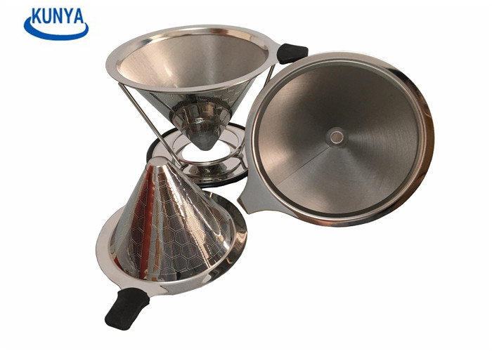 Reusable Metal Dripper FDA SGS Coffee Cone Stainless Steel Filter Element
