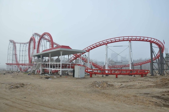 Customized Roller Coaster Thrill Rides , Steel Frame Kiddie Loop Roller Coaster