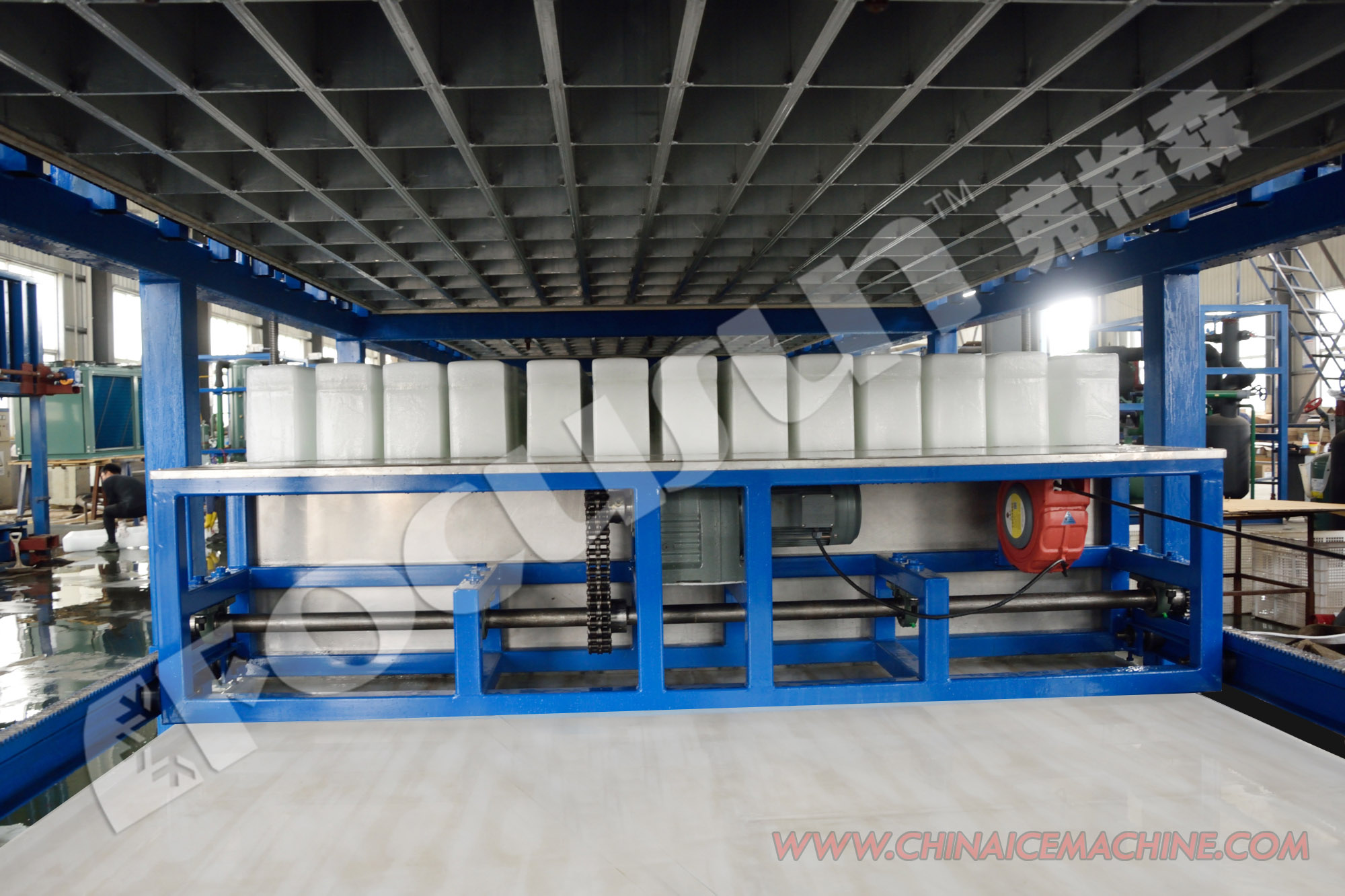 Direct Refrigeration System 10t Ice Block Machine with R404a Refrigerant and Bearing