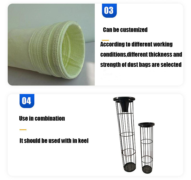 Pan Needle Felt Acrylic Filter Bag Polyester Industry Cement Dust Collector Bags