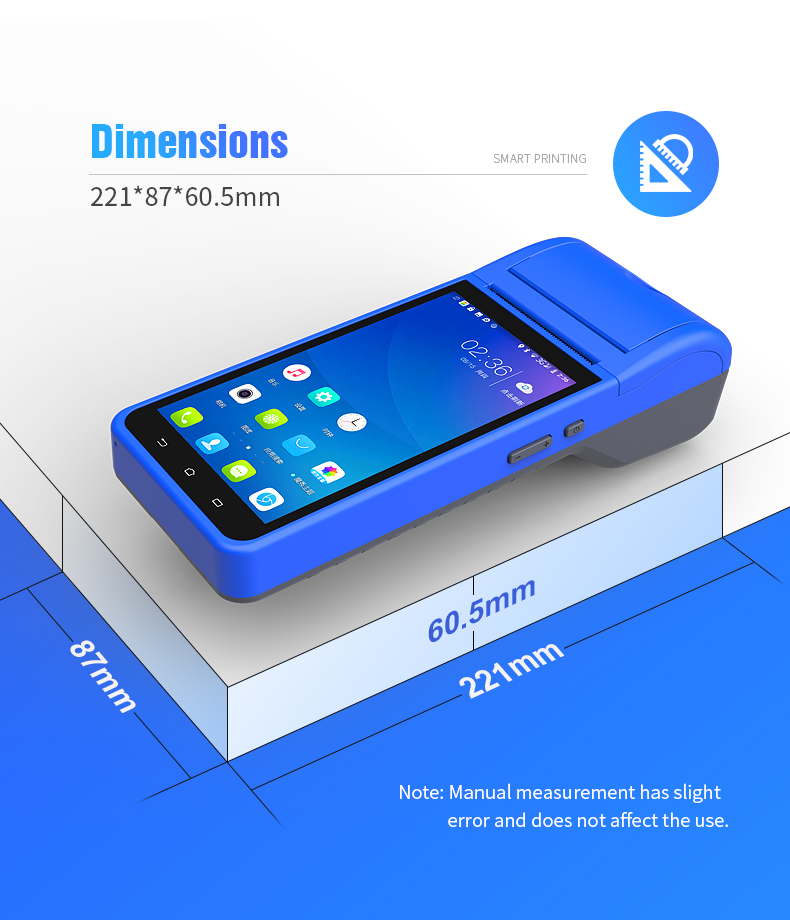 POS Software and Barcode Scanner Included 5.5 Inch Portable POS Printer Based on Android for Restaurant