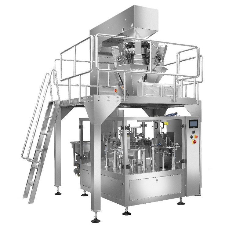 10 Heads Premade Pouch Doypack Packing Machine For Nuts Bean Grain Dry Fruits