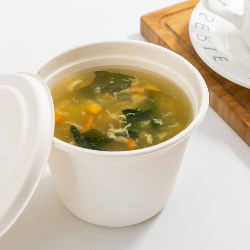 Biodegradable Sugarcane Bagasse Cups Disposable Fiber Pulp Cup 12oz Take Out
