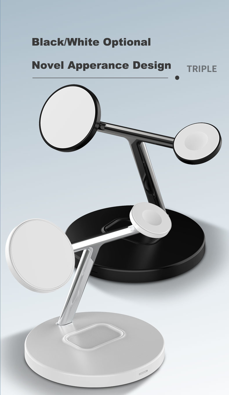 Fast 3 In 1 Wireless Charger 15W Magnetic Wireless Charging Stand