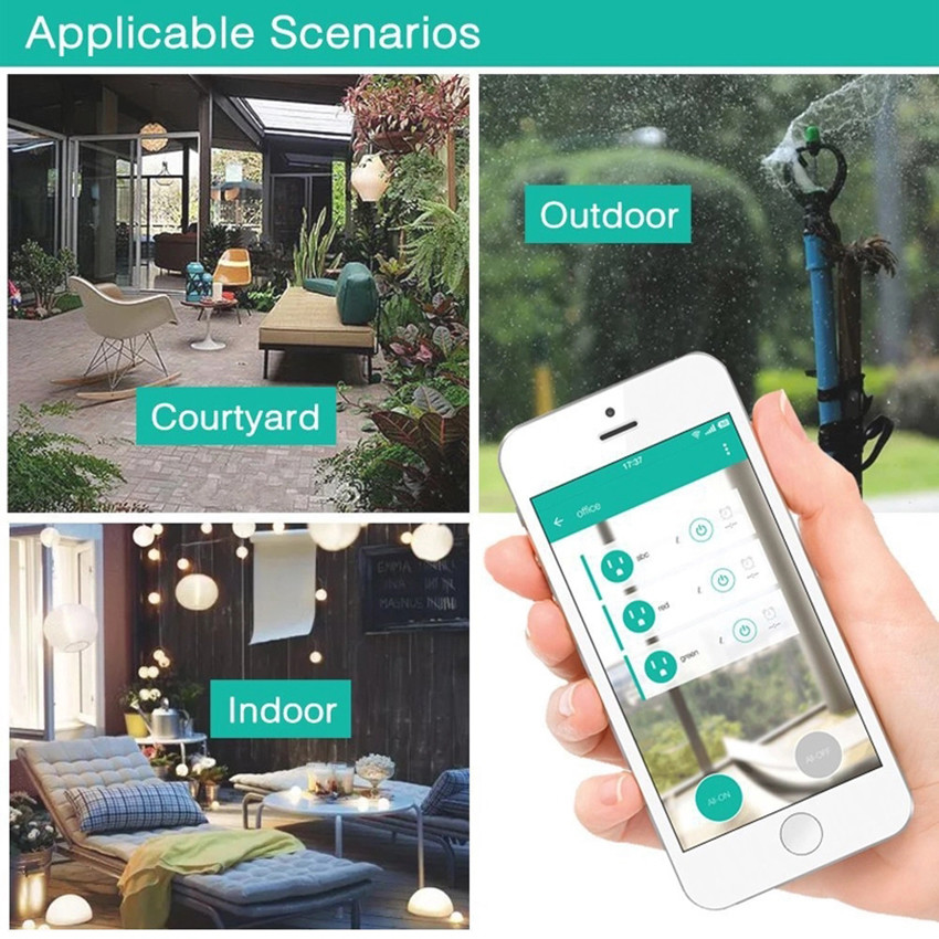 Outdoor Wifi Smart Plug Remote Control Socket With Alexa Iffft Google Assistant