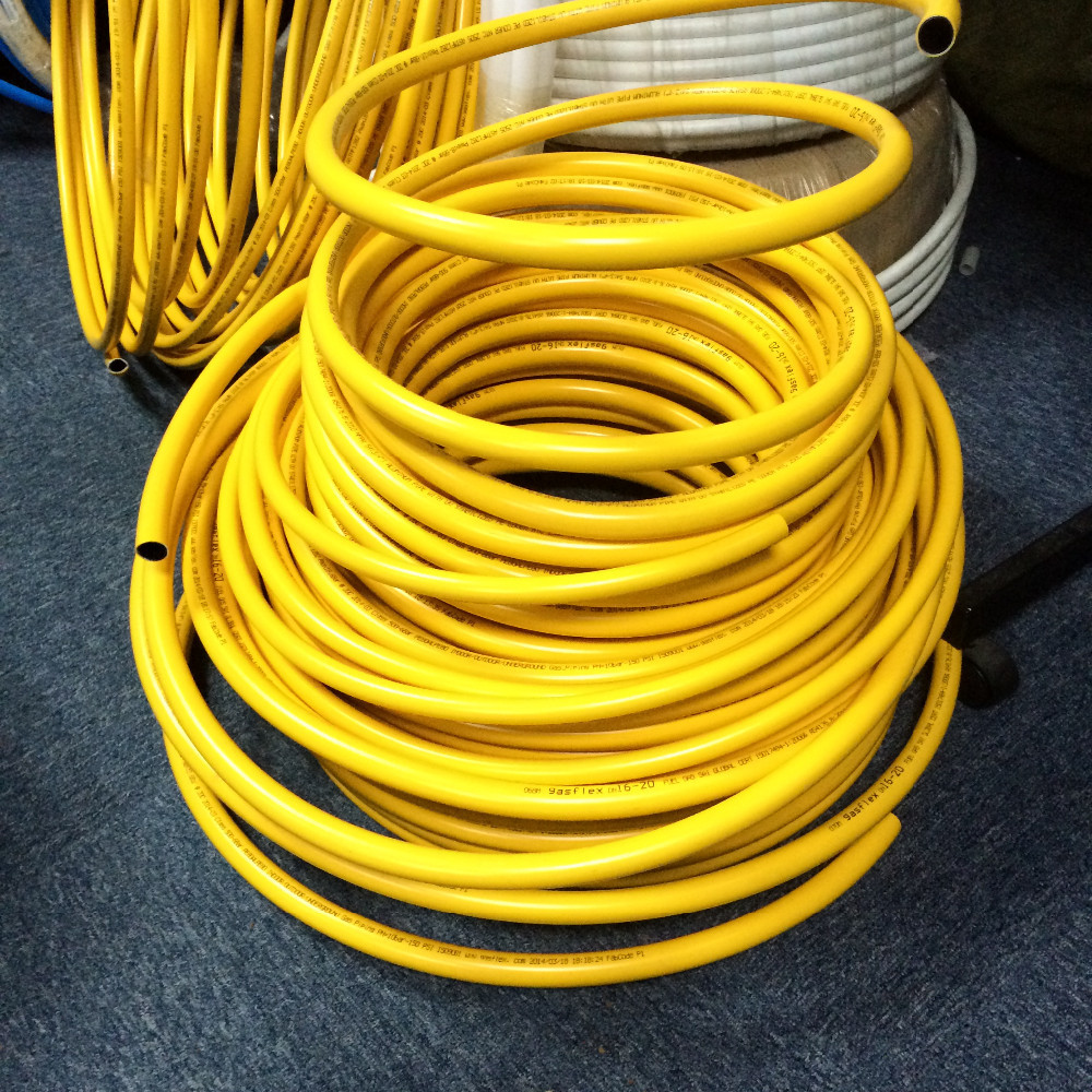 Pex Al Pex Gas Pipe OD 16mm - 32mm Multilayer Yellow Pex Gas Tubing